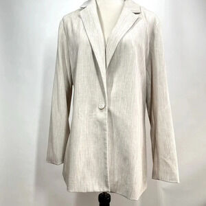Nine West Women's Blazer Size XXL Beige Pocket Lined Plus Size